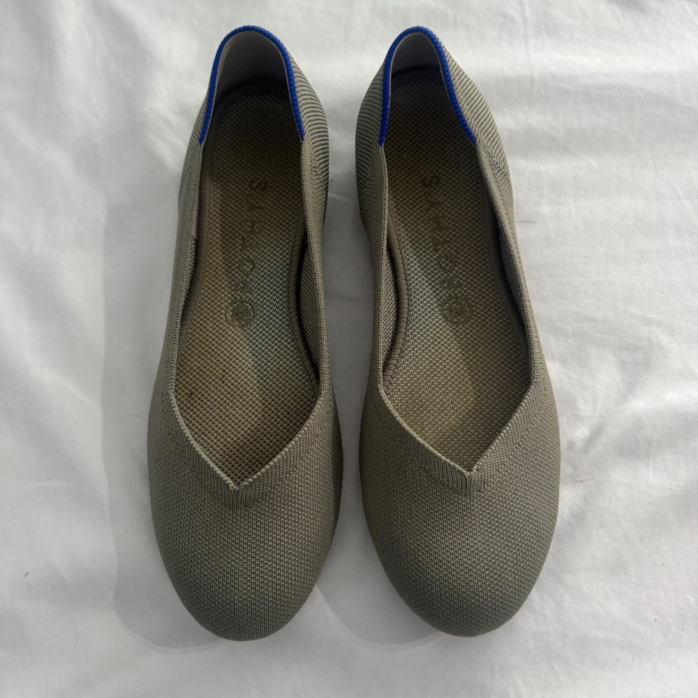 Rothy's The Flat Thyme Green Knit Comfort Ballet Flats Womens Size 10